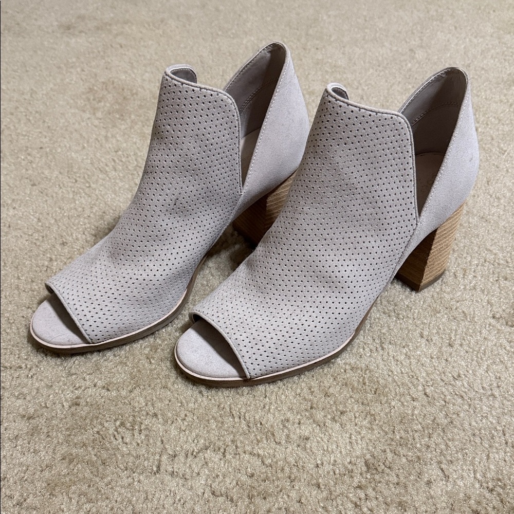 Cole Haan Cream Peep-Toe Ankle Booties
